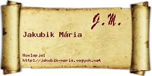 Jakubik Mária névjegykártya